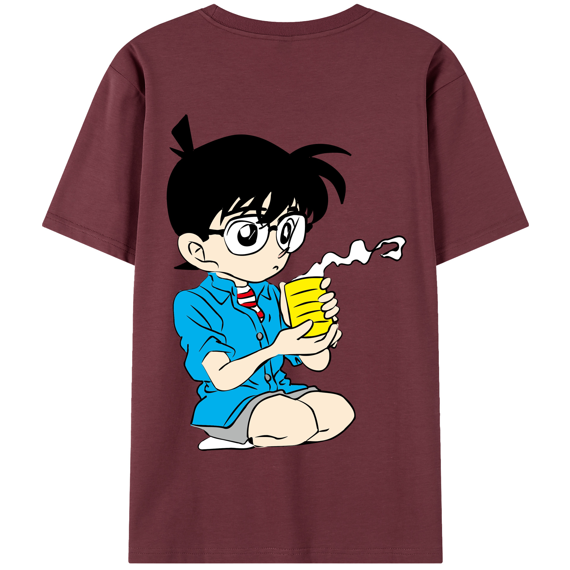 （画像用） 名探偵コナン 江戸川 コナン Detective Conan Conan Edogawa 綿100％半袖Tシャツ（背面プリント）